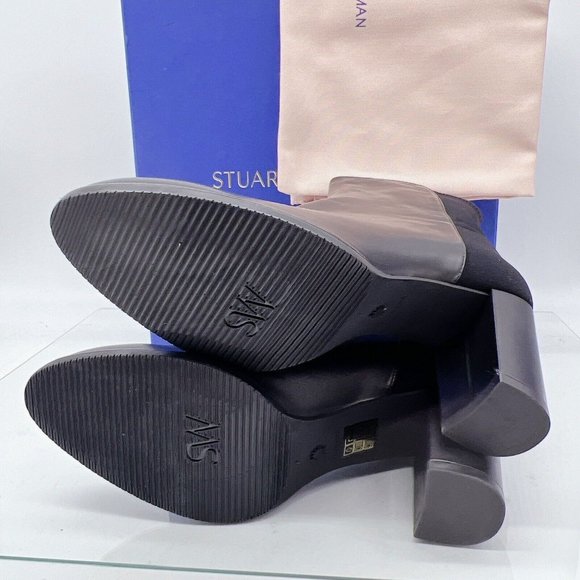 Stuart Weitzman Harper 80 Womens Pointed Toe Heeled Bootie Black Leather US 9 B - Picture 6 of 10